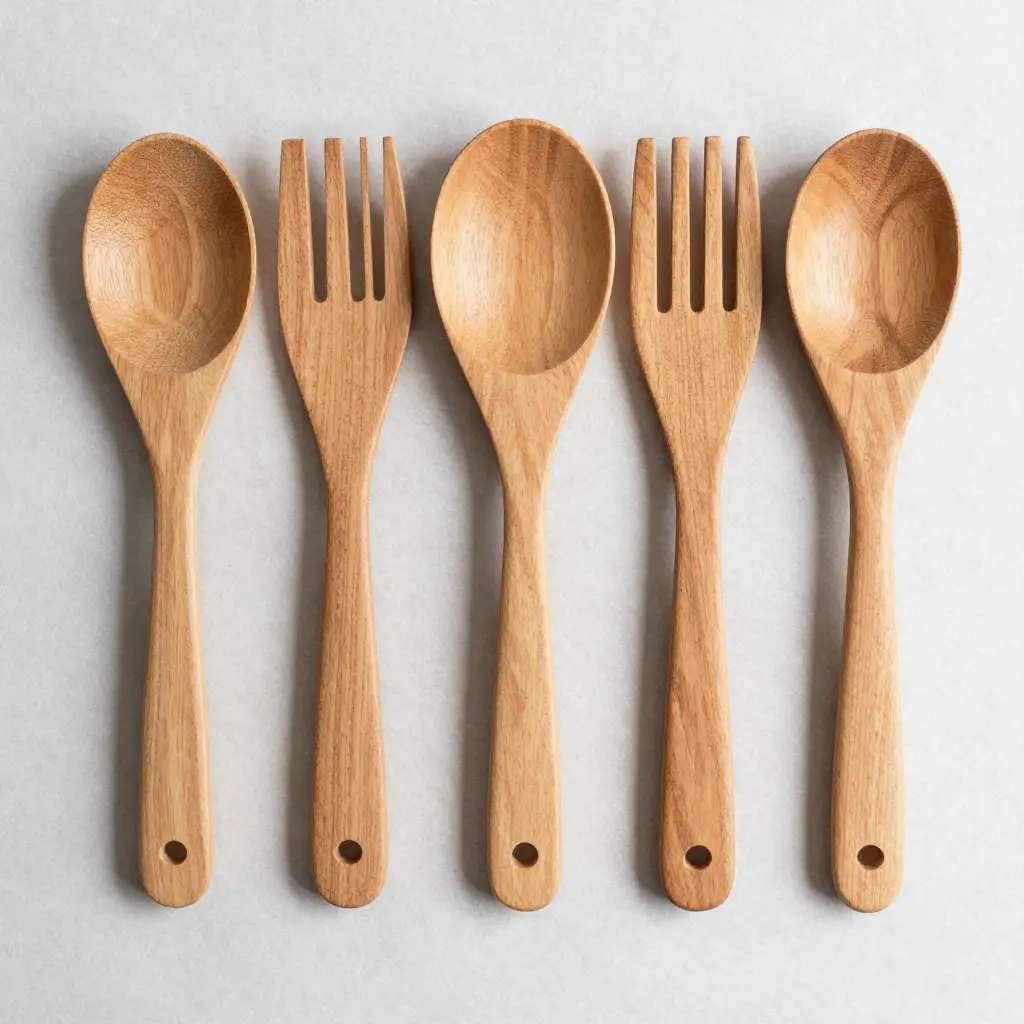 Wooden kitchenware and utensils