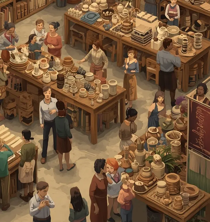 Inside boutique store